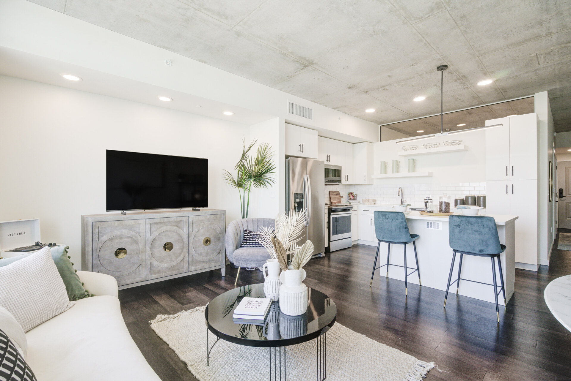 Kitchen and living room